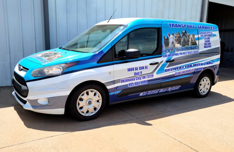 A Fully Wrapped Van for Bully's Unlimited Dog Transportation