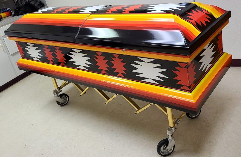 A custom coffin wrap by WrapTint LLC